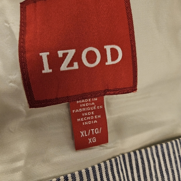 Blue and White Striped Izod Men's Blazer/Sports Coat Sz XL - Picture 4 of 7